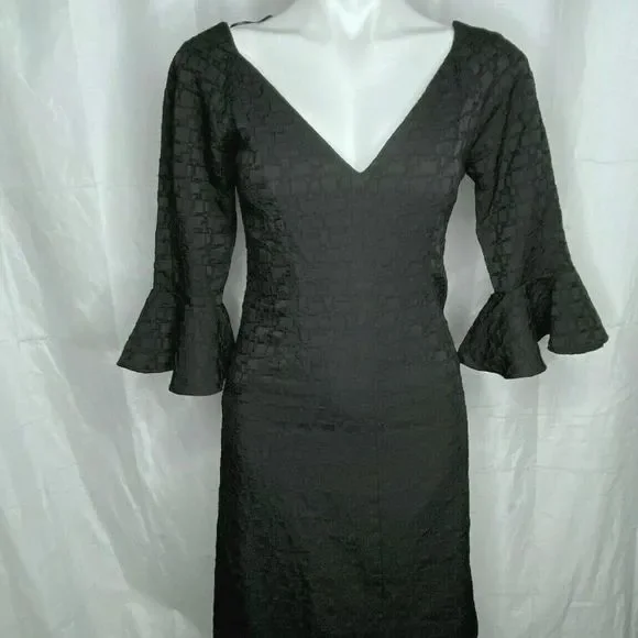 Kerry Xie Pasadena Black Dress V Neck - Picture 1 of 10